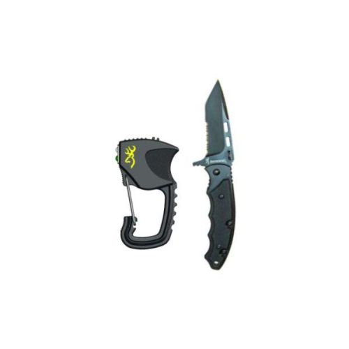 Browning Black Rock Carabiner Flashlight/Tactical Folding Knife Combo Image 