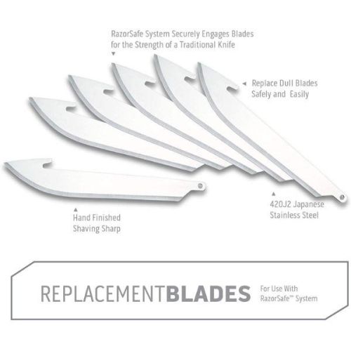 Outdoor Edge 3.5″ Razorsafe System Drop-Point Replacement Blades 6 Pk Image 