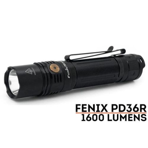 Fenix PD36R V2.0 Rechargeable Tactical Flashlight 1700 Lumen Black Image 