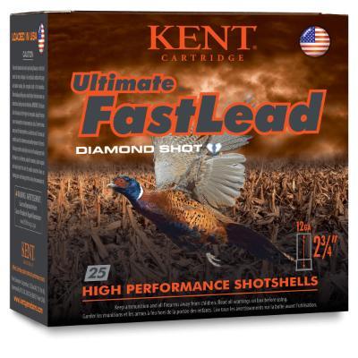 Kent Ultimate Fast Lead 12 Ga 2-34″ 1-3/8 oz #4 Shot 25 Rnds Image 